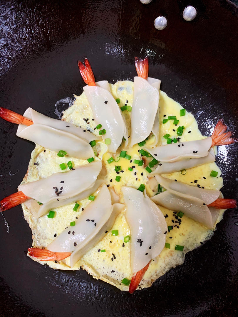 小羽私厨之抱蛋鲜虾煎饺