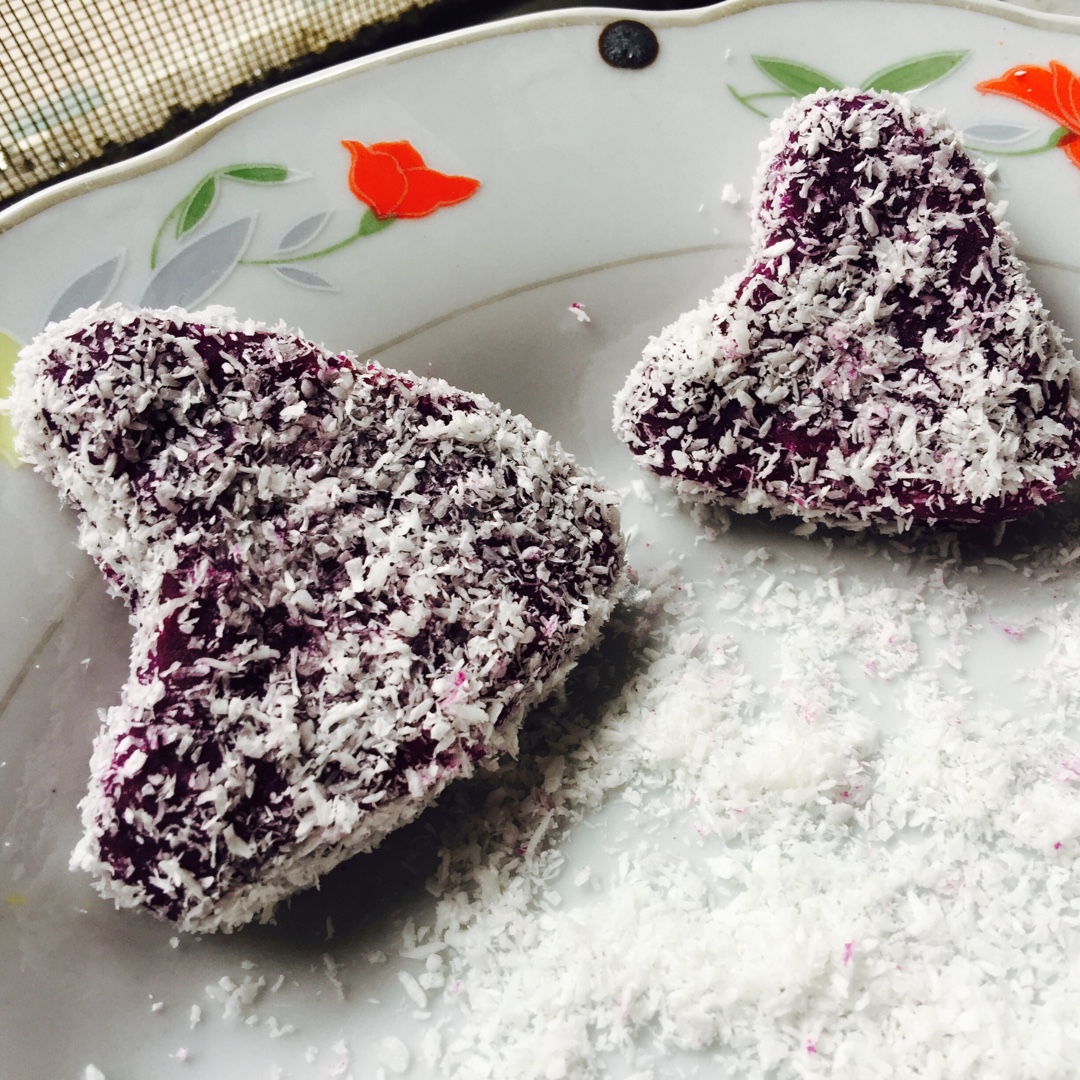 雪花紫薯饼