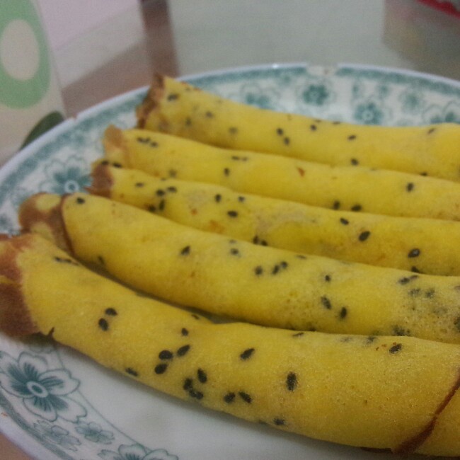 平底锅脆皮蛋卷