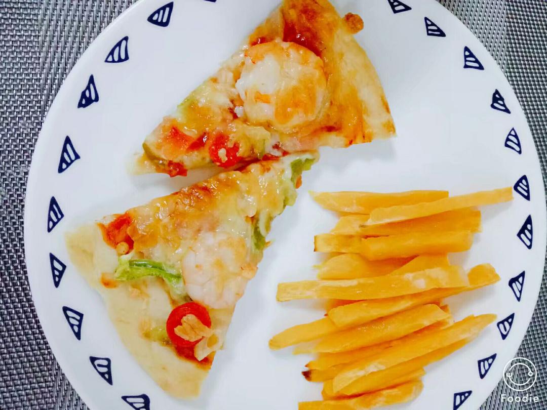 鲜虾培根披萨🍕