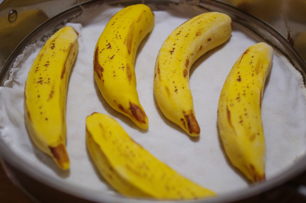 仿真香蕉——南瓜馒头的做法 步骤7