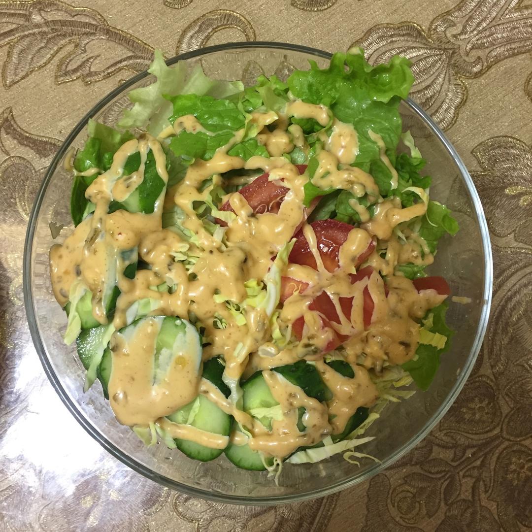 榴小莲进军小厨娘做的必胜客蔬菜沙拉