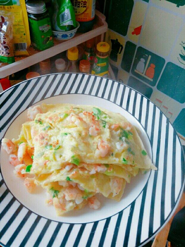 虾仁鸡蛋饼