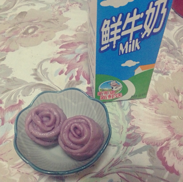 紫薯玫瑰馒头