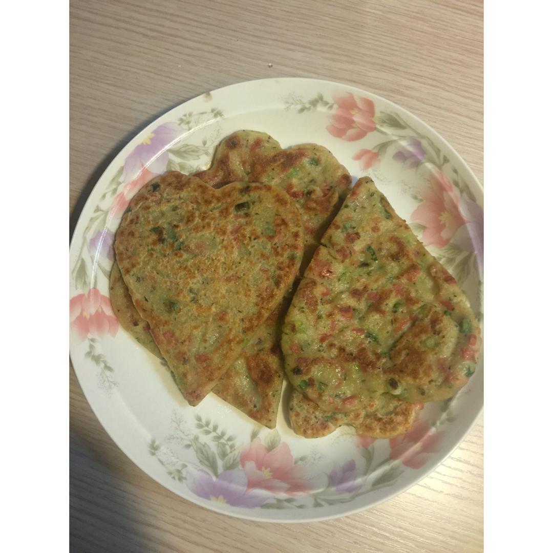 黑豆浆+葱花豆渣饼