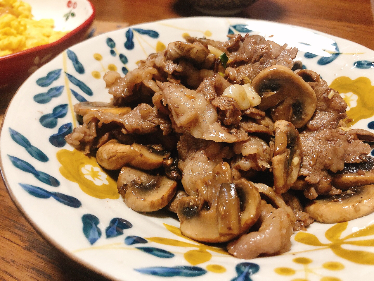 白蘑菇牛肉片