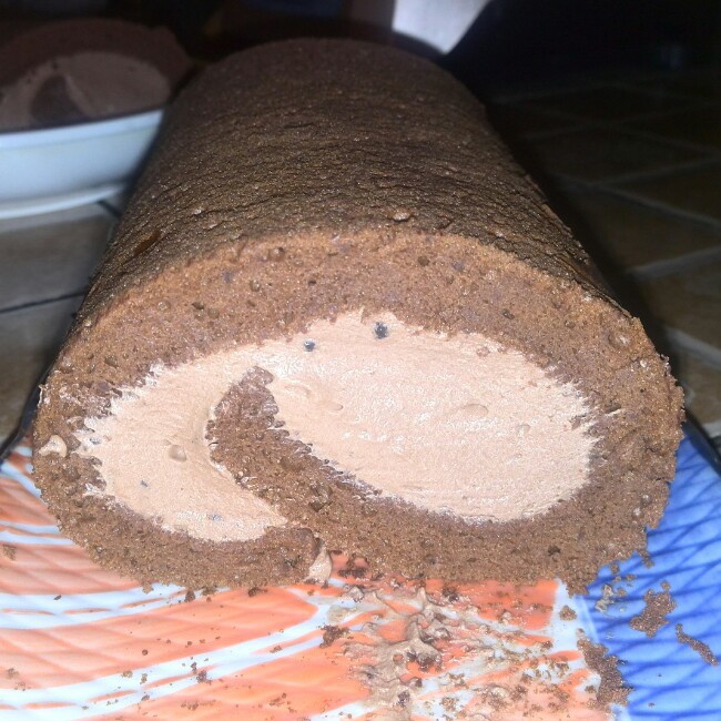 甘纳许巧克力蛋糕卷