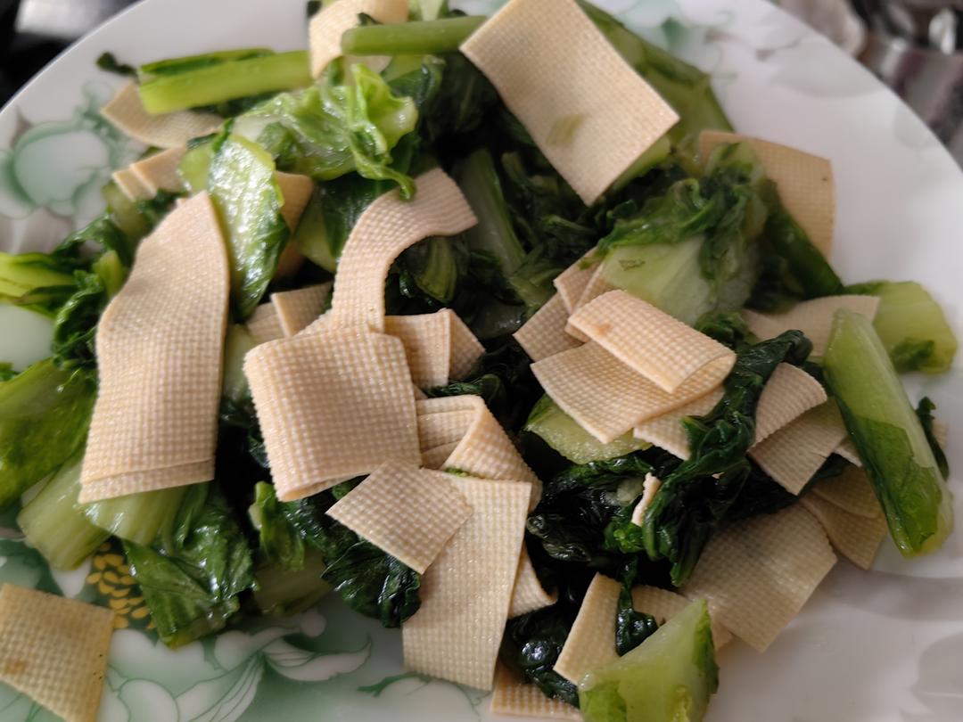 青菜炒豆皮