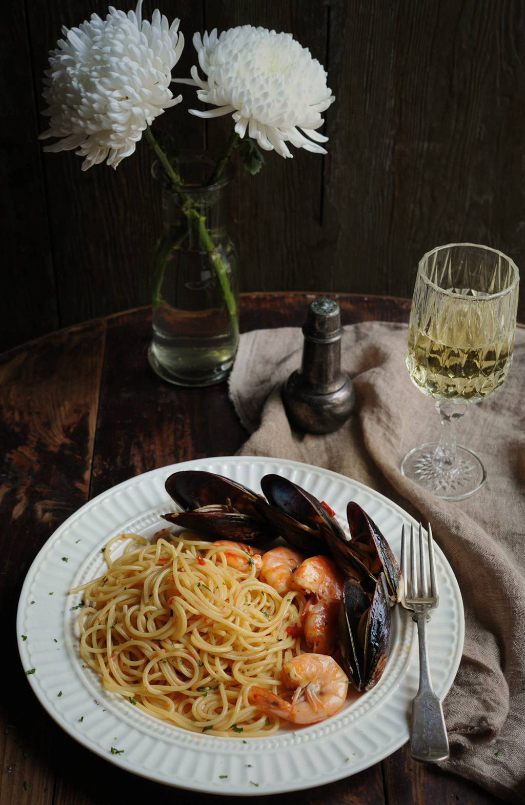 海鲜意大利面（大蒜辣椒味）