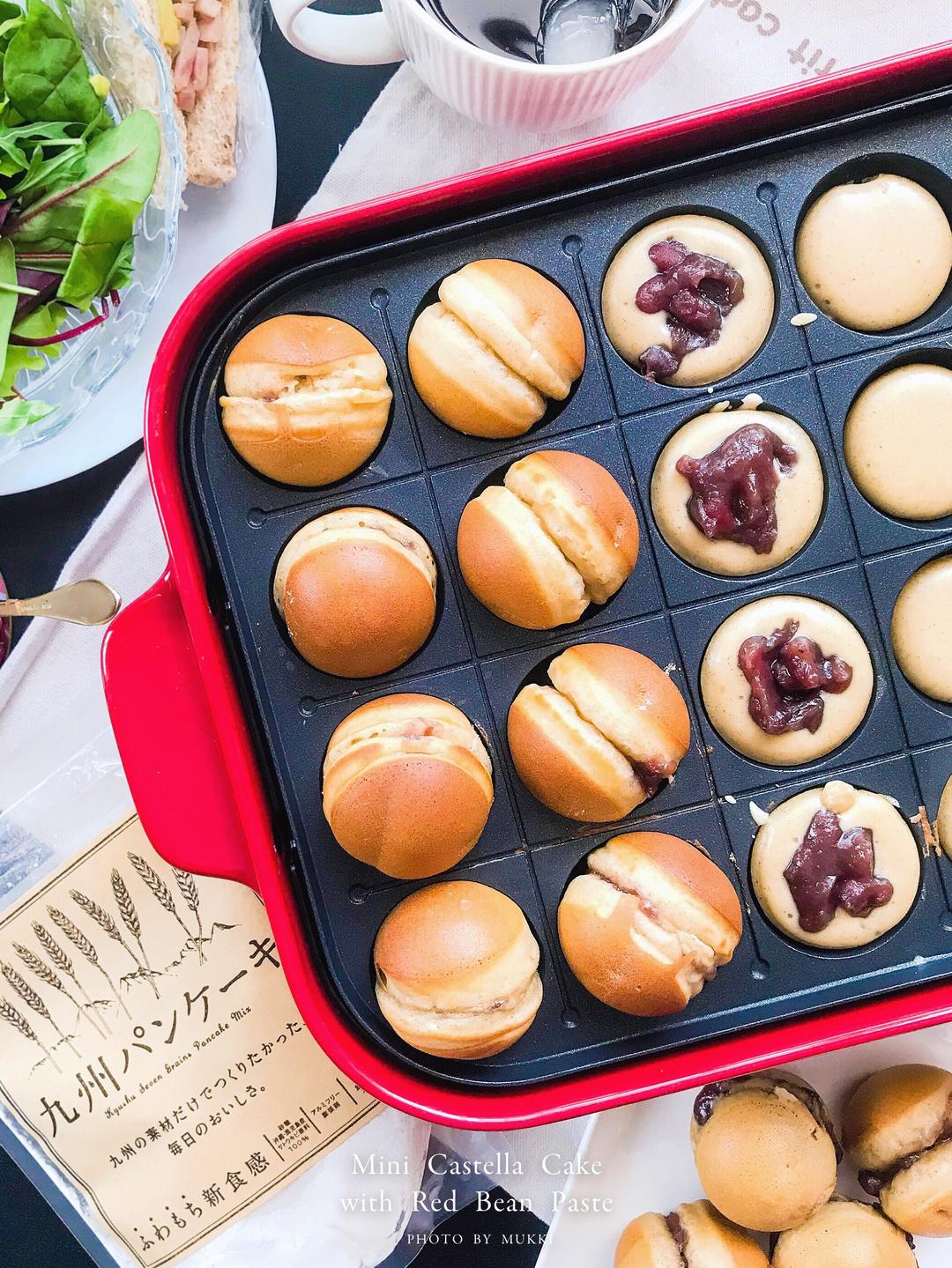 迷你长崎蜂蜜蛋糕（红豆铃铛烧）的做法