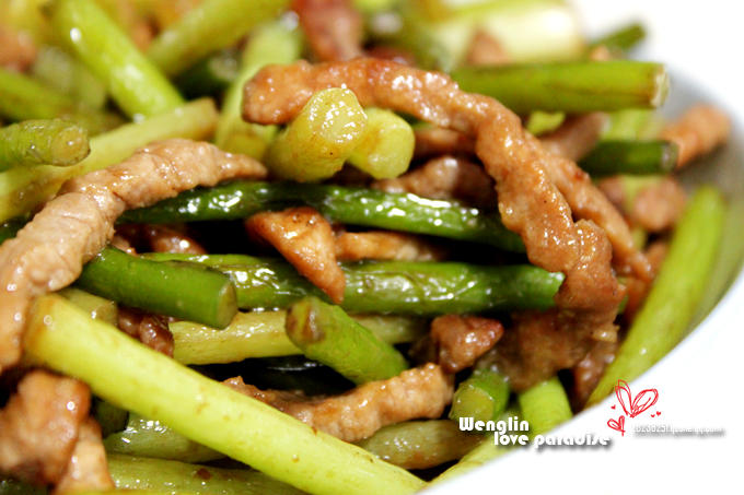 蒜苔肉丝的做法