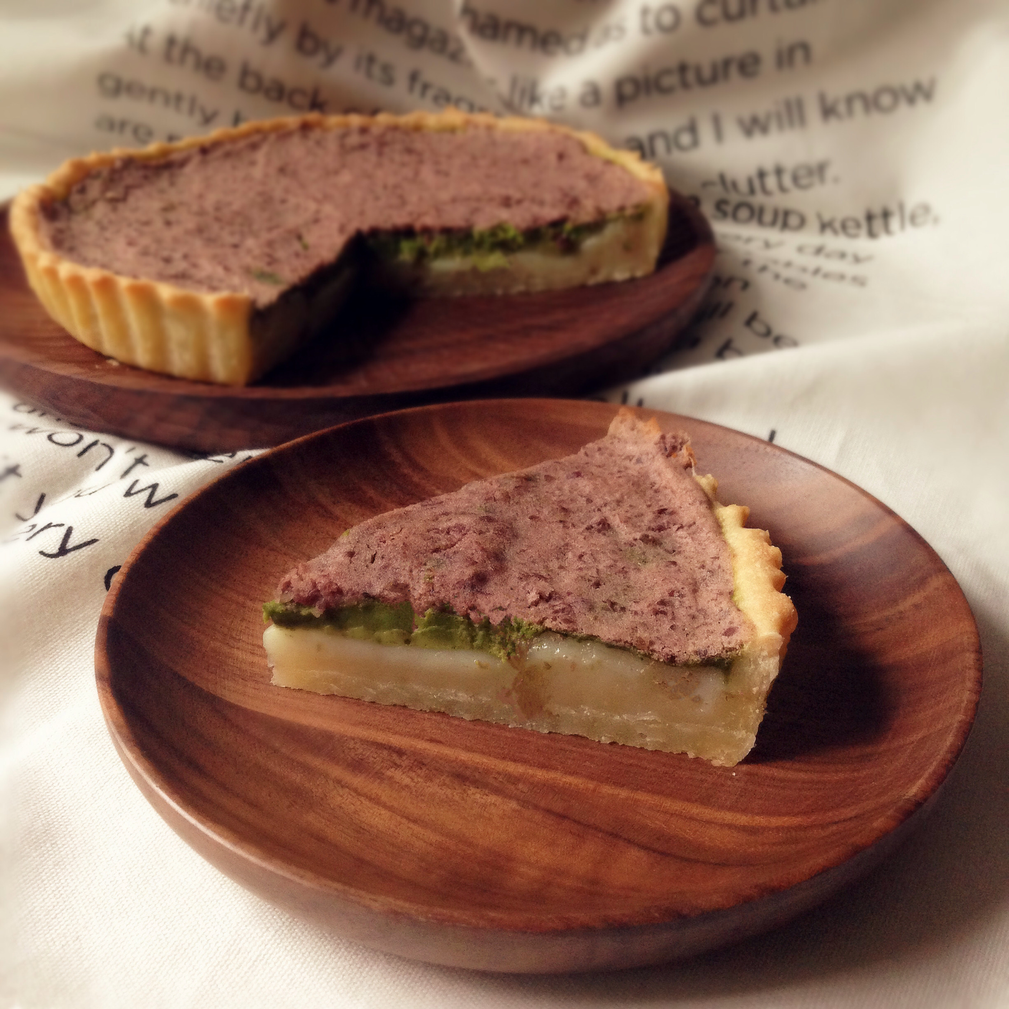 抹茶麻薯红豆蛋白派