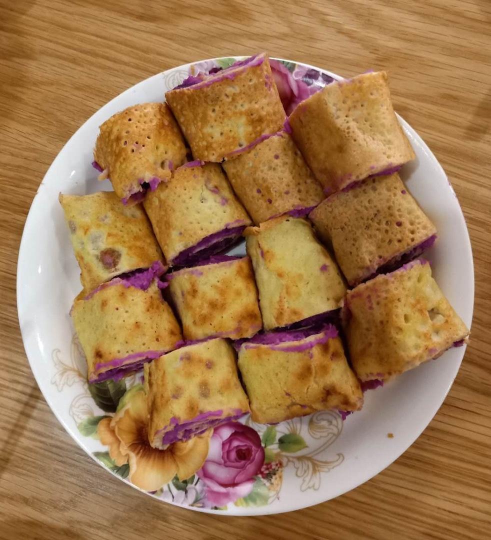 粗粮紫薯鸡蛋卷