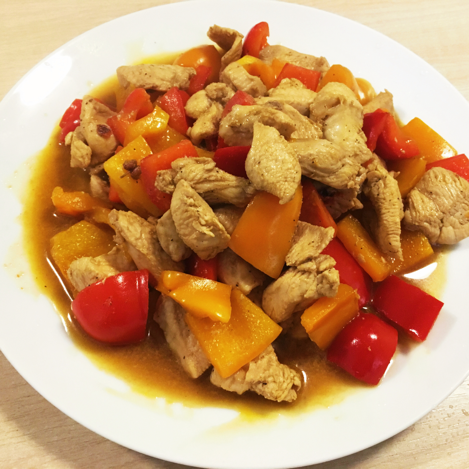 健身减肥最爱的鸡胸料理！——彩椒鸡丁