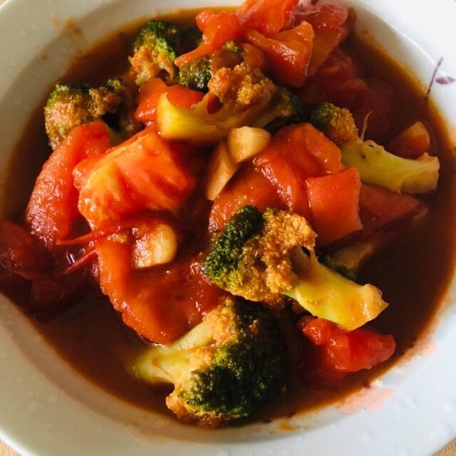 番茄家族减脂餐🍅番茄西兰花炒蛋130卡