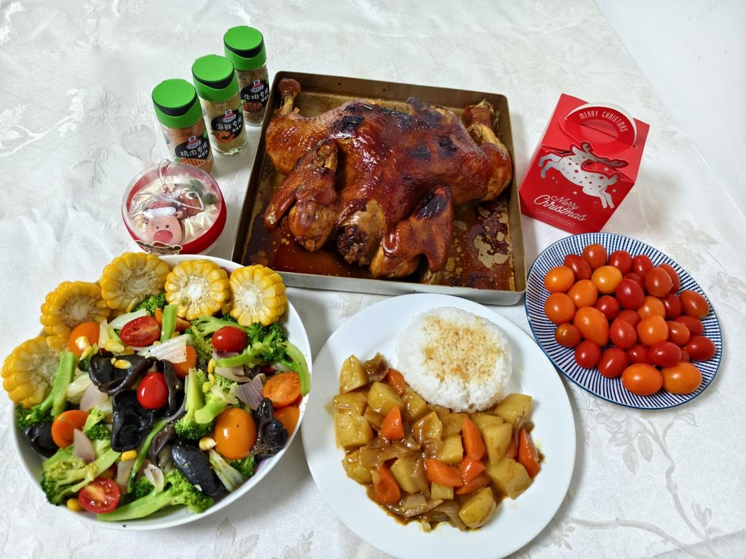 圣诞节🎅大餐~蜜汁烤鸡
