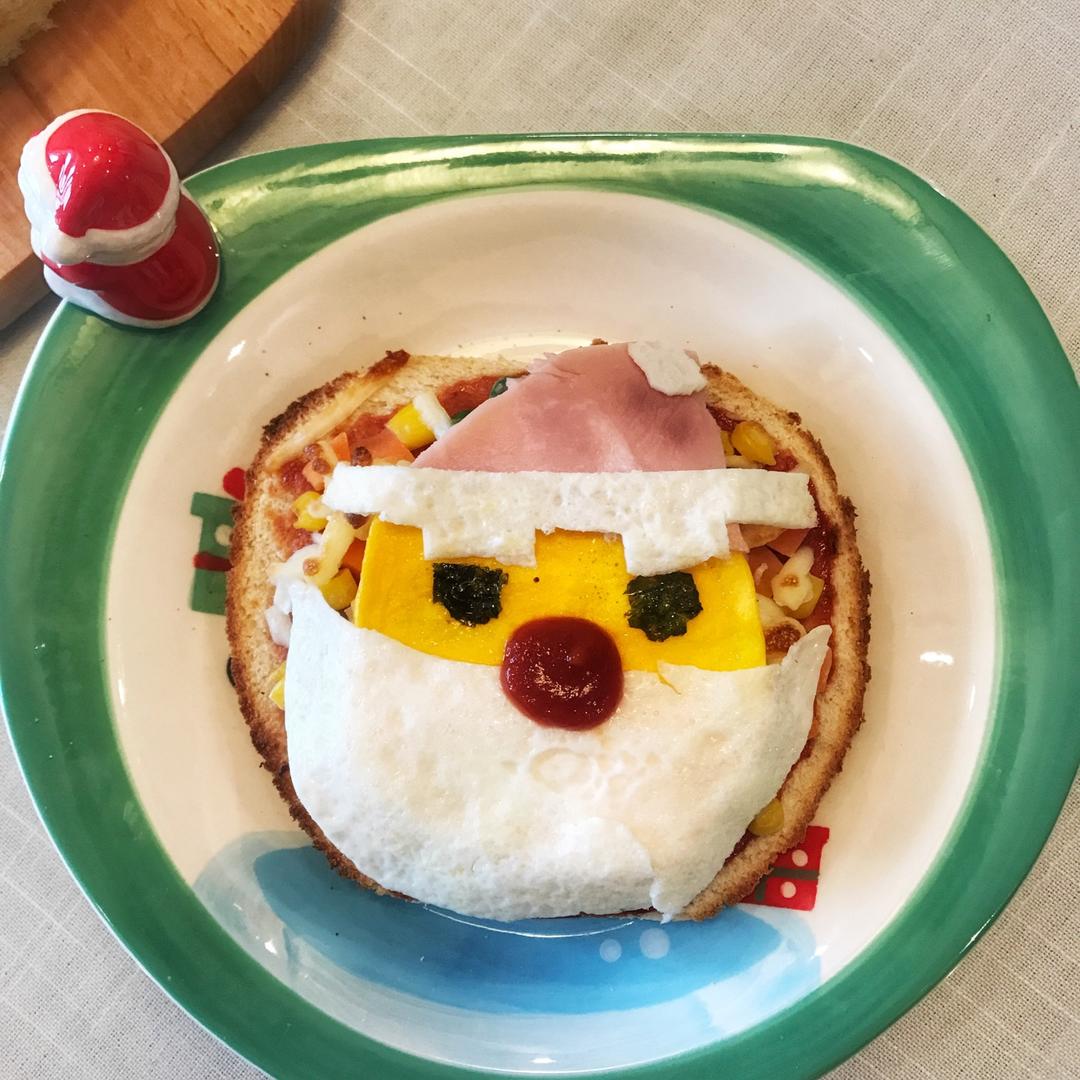 格蕾丝小姐的狂想城堡做的圣诞老爷爷吐司披萨