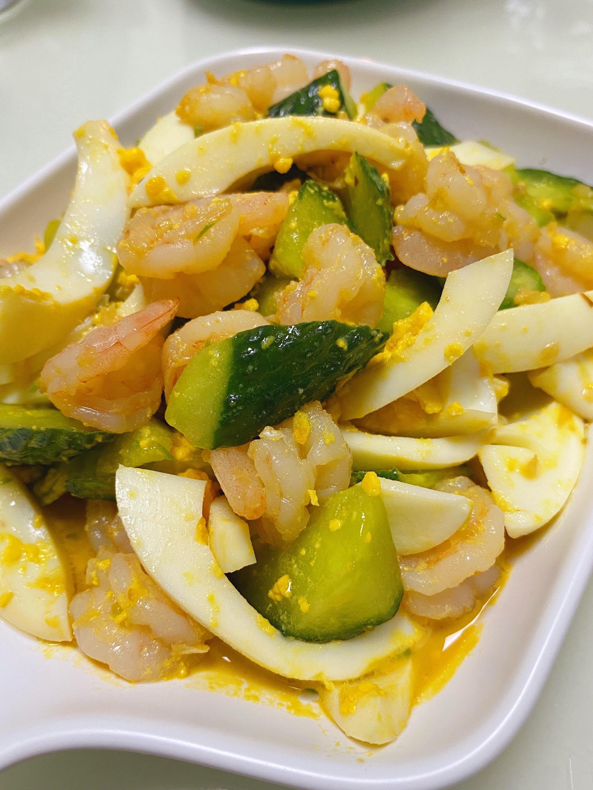 黄瓜鸡蛋凉拌虾仁🍤超高蛋白的做法