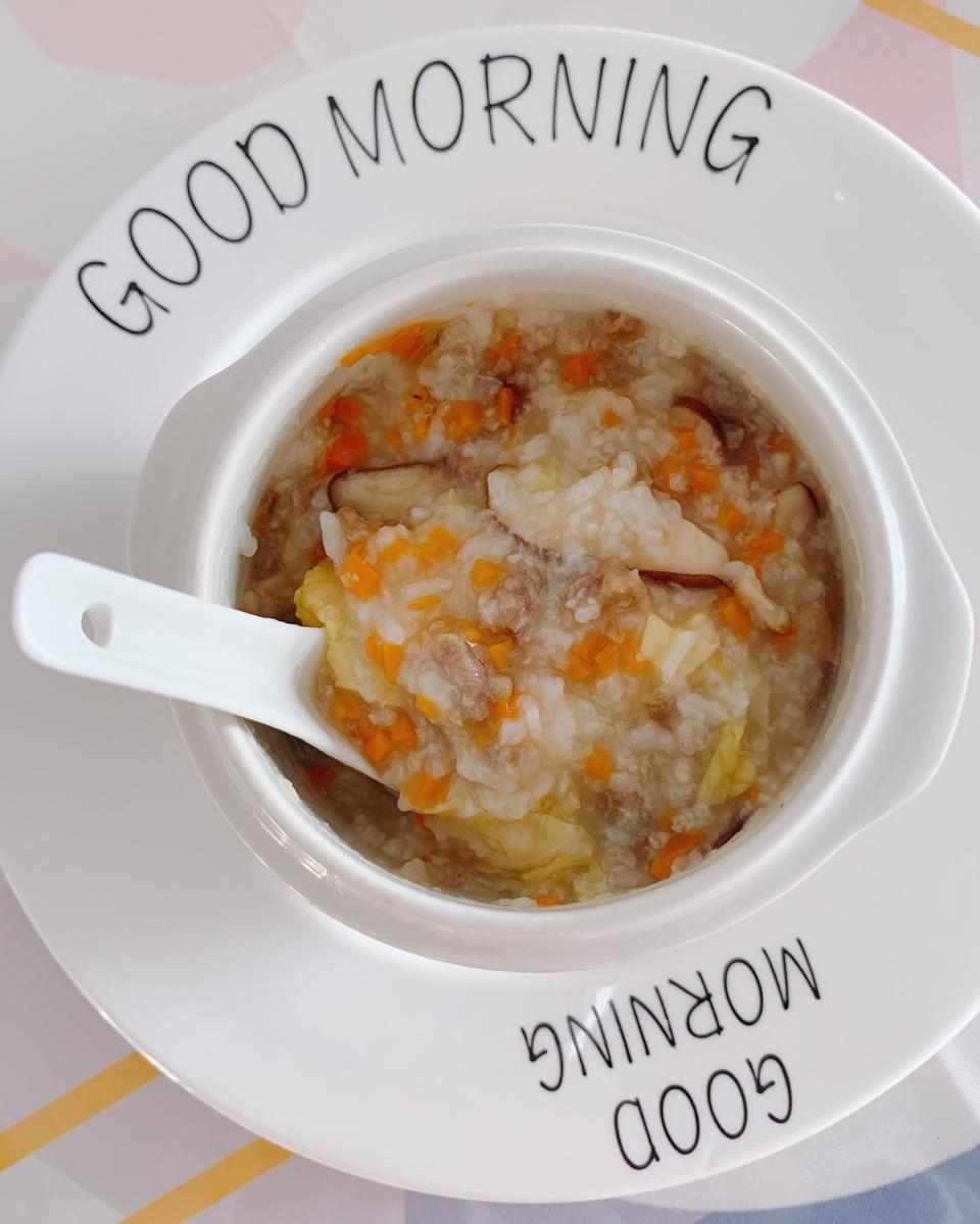 香菇菠菜牛肉粥