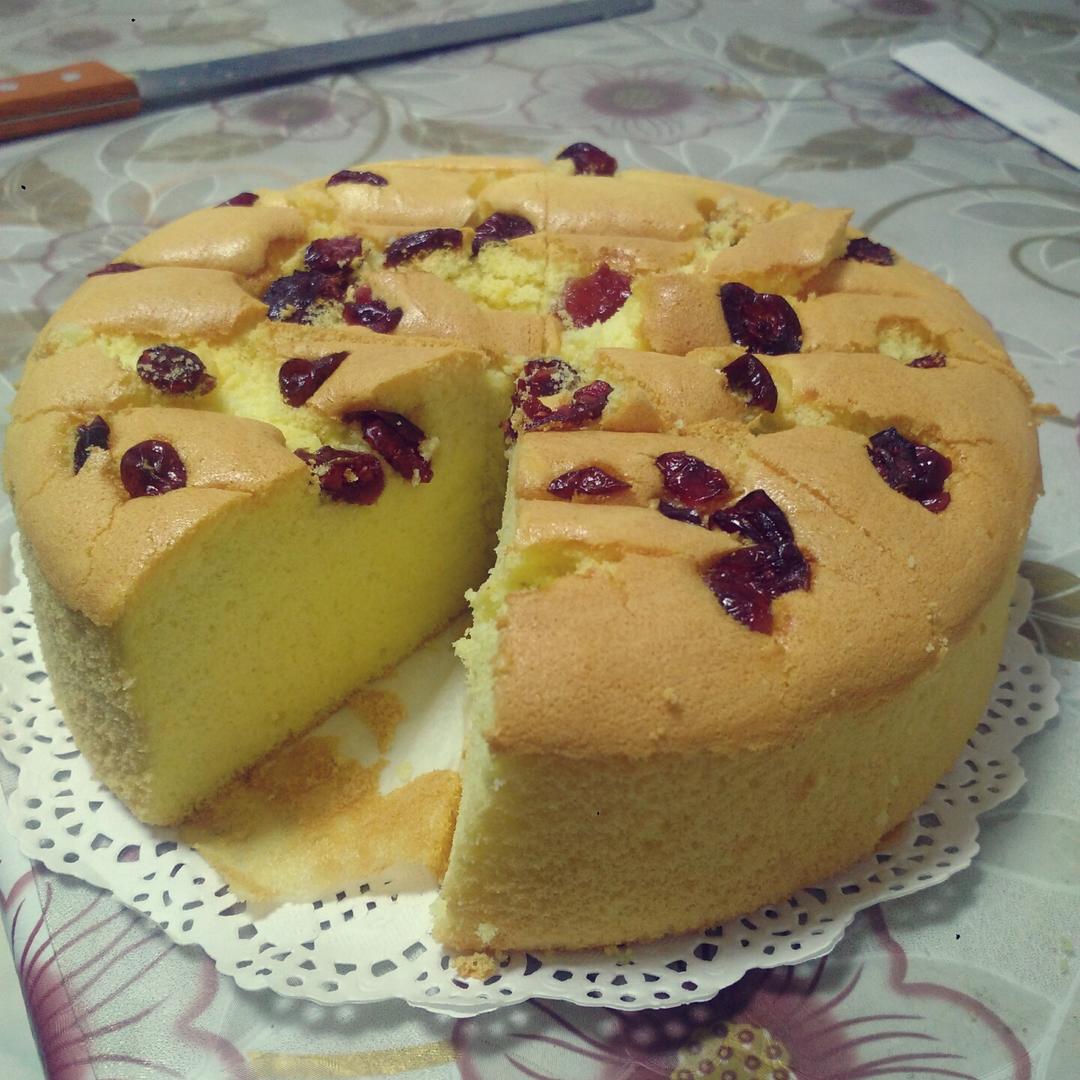 烤箱做蛋糕之蔓越莓戚风蛋糕
