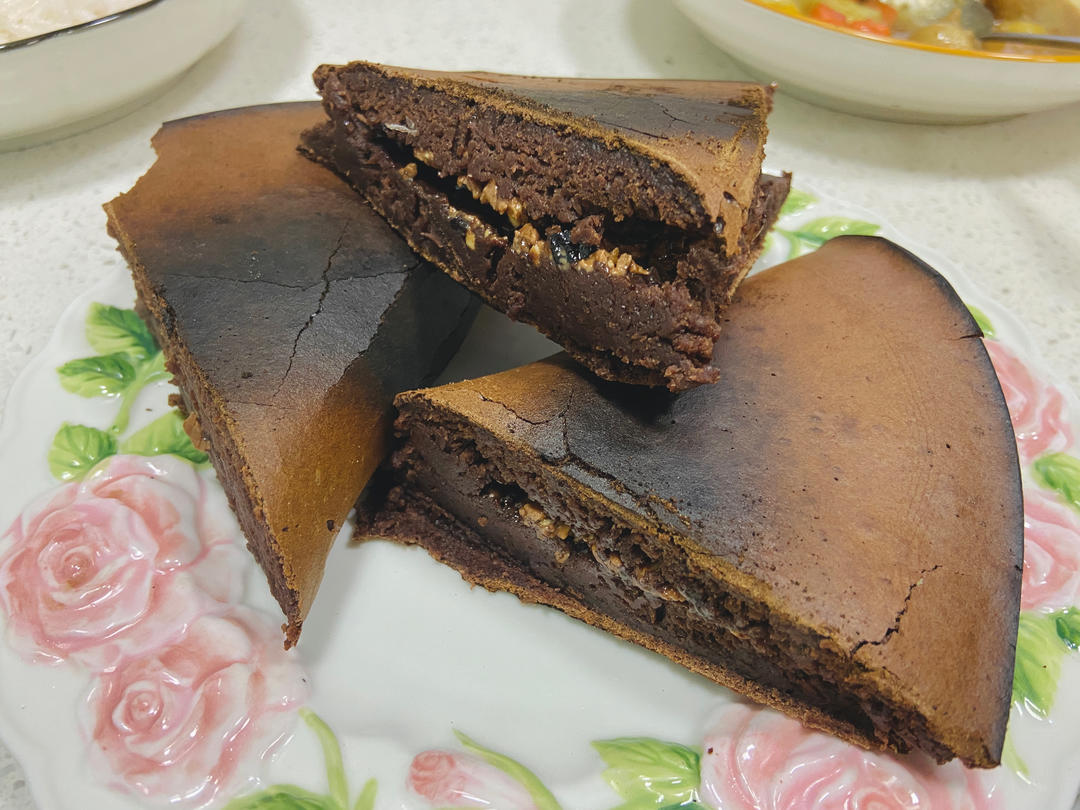 一口平底锅搞定✨松软可口🍫香蕉巧克力松饼