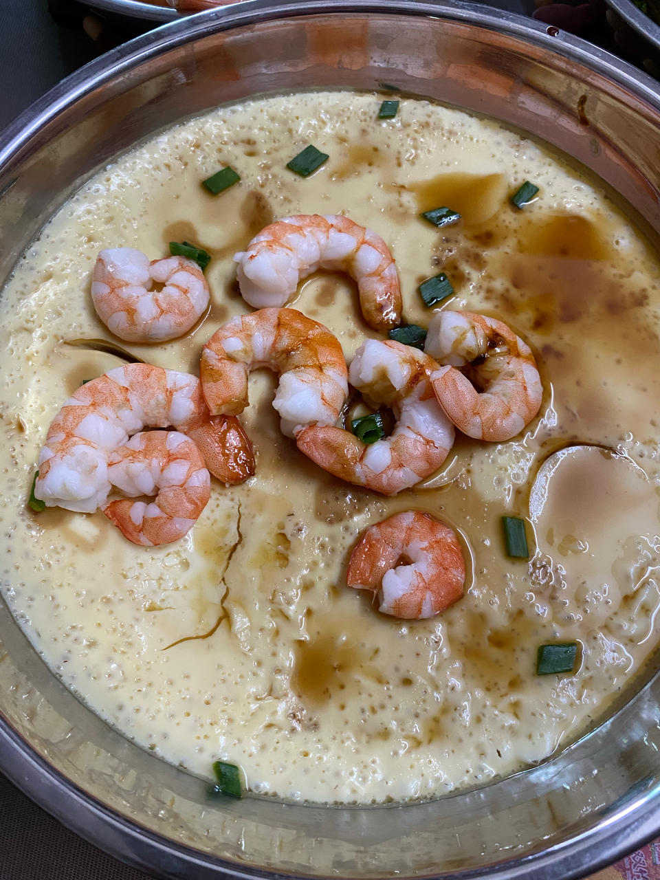 年菜·蒸蒸日上·虾仁蒸蛋