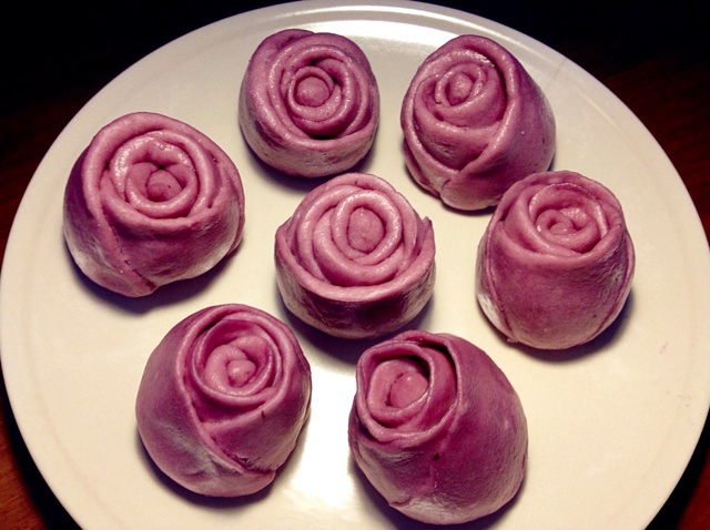 紫薯玫瑰花馒头