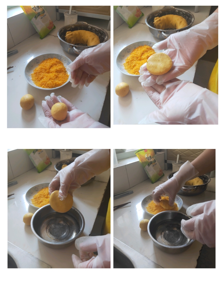 无油超软南瓜饼（糯米粉）的做法 步骤3