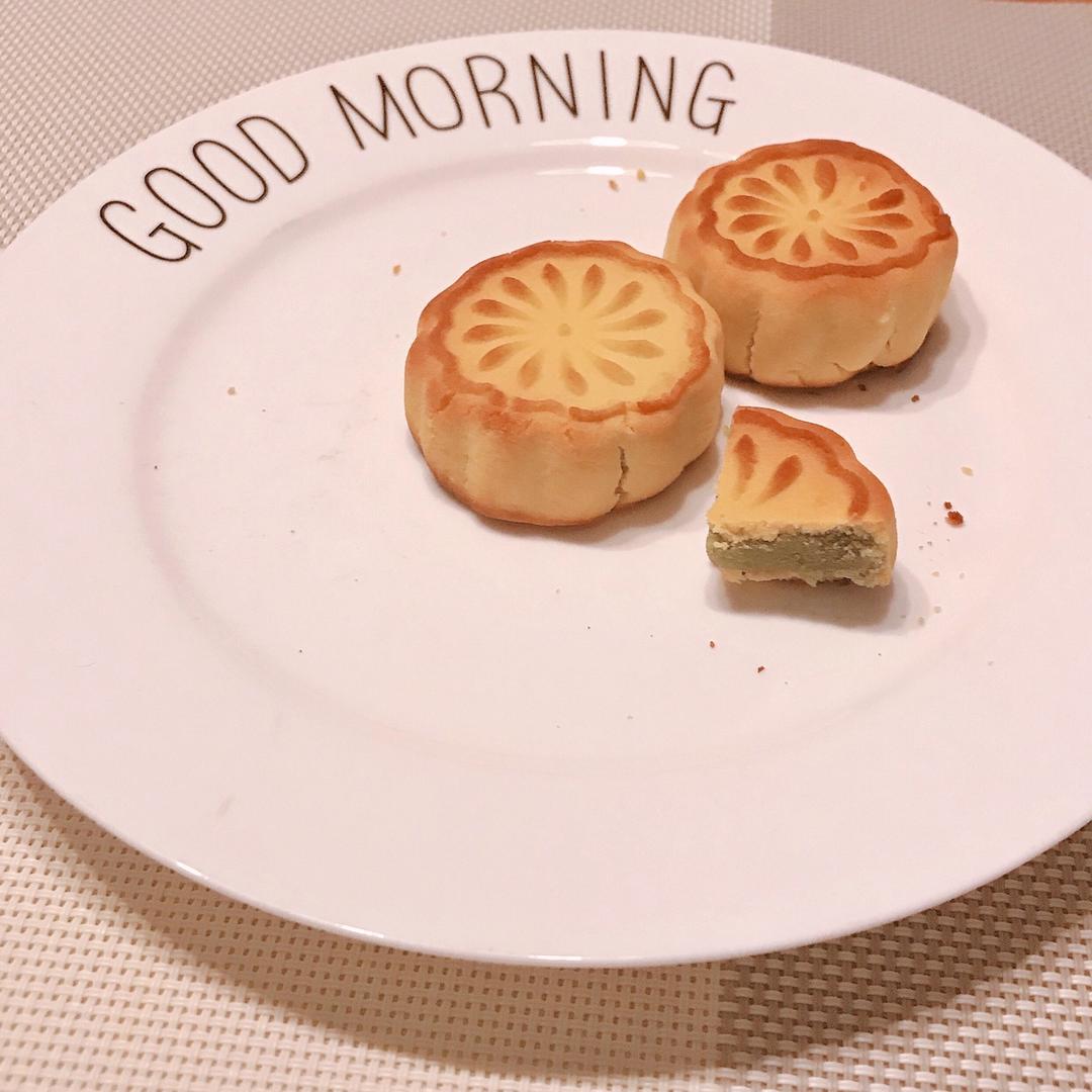 抹茶蜜豆月饼