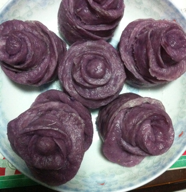 紫薯玫瑰花馒头