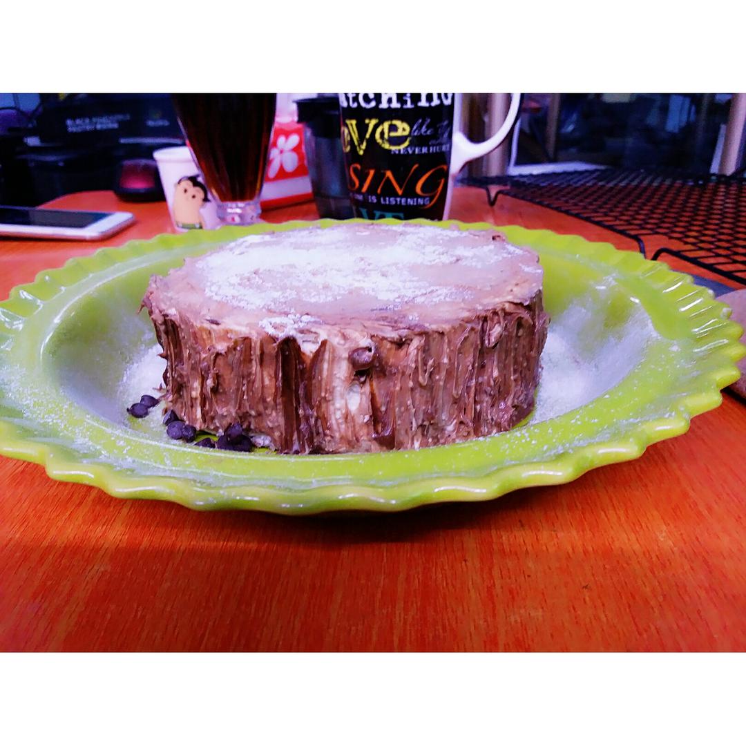 【欢乐圣诞伪树桩】巧克力榛子树桩蛋糕