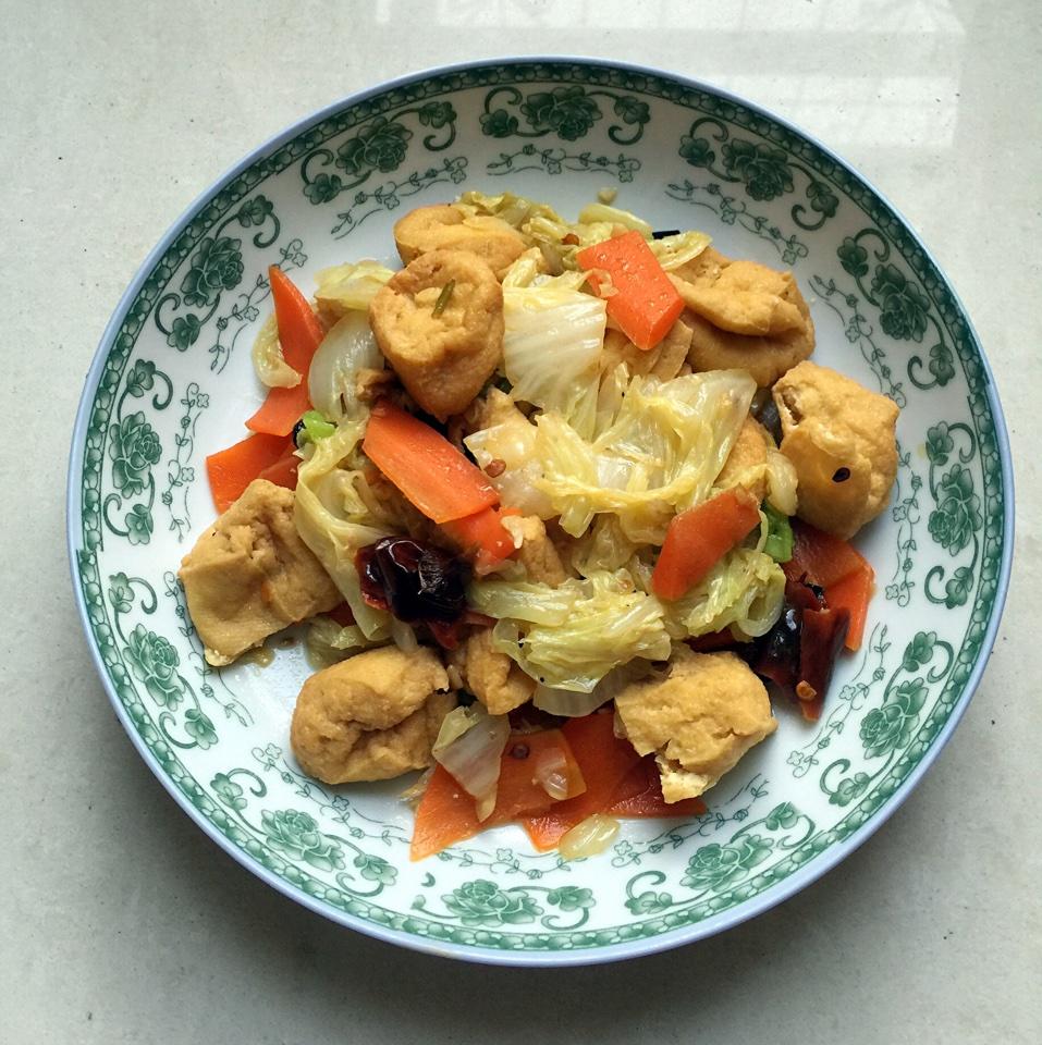 大白菜炒豆泡