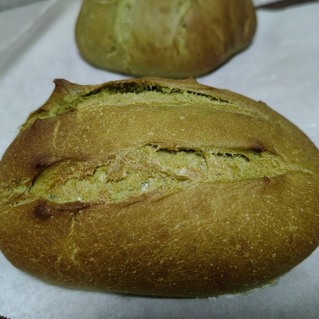 柔软的像云朵~抹茶红豆牛奶哈斯面包