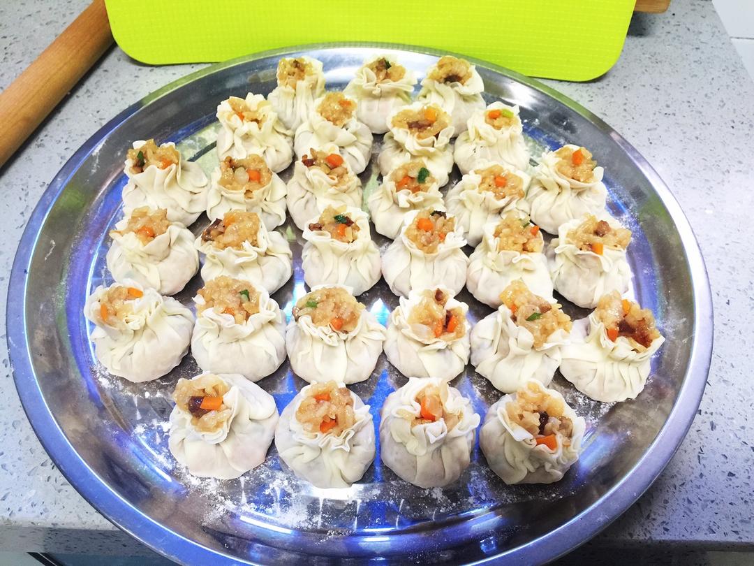用饺子皮自制烧卖