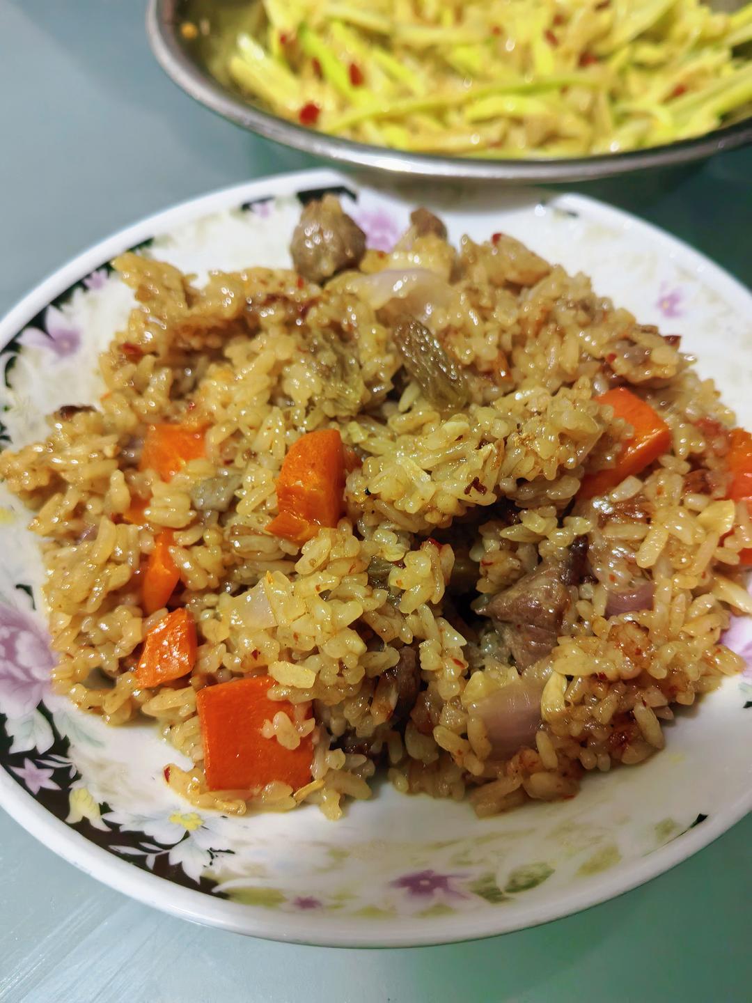 羊肉手抓饭（电饭煲和炒锅对比版）