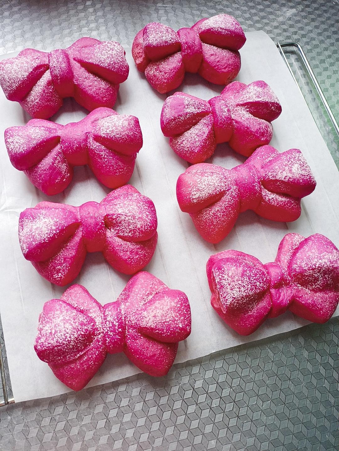 火龙果蝴蝶结面包（一次发酵）