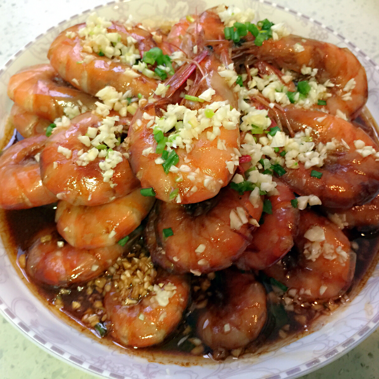 萍萍头做的红烧基围虾苏式