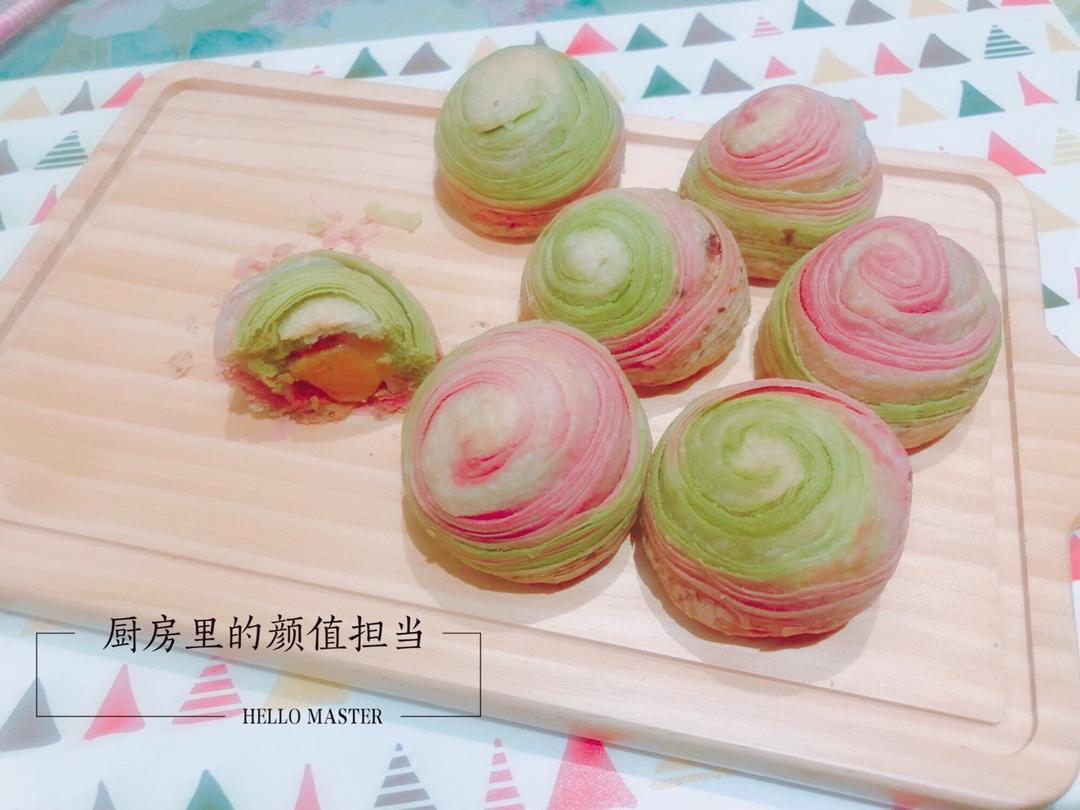 彩虹渐变蛋黄酥（无需揉出膜）