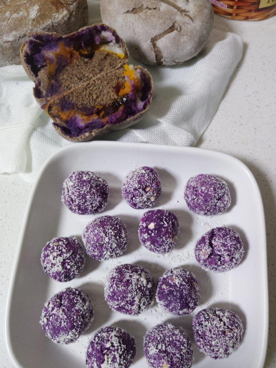 紫薯燕麦椰蓉球（健康小零食）