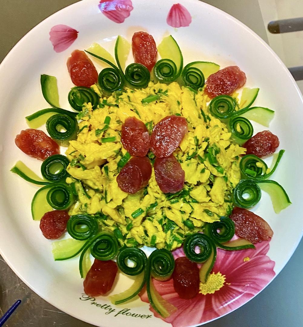 老丁的私房菜－韭黄炒鸡蛋