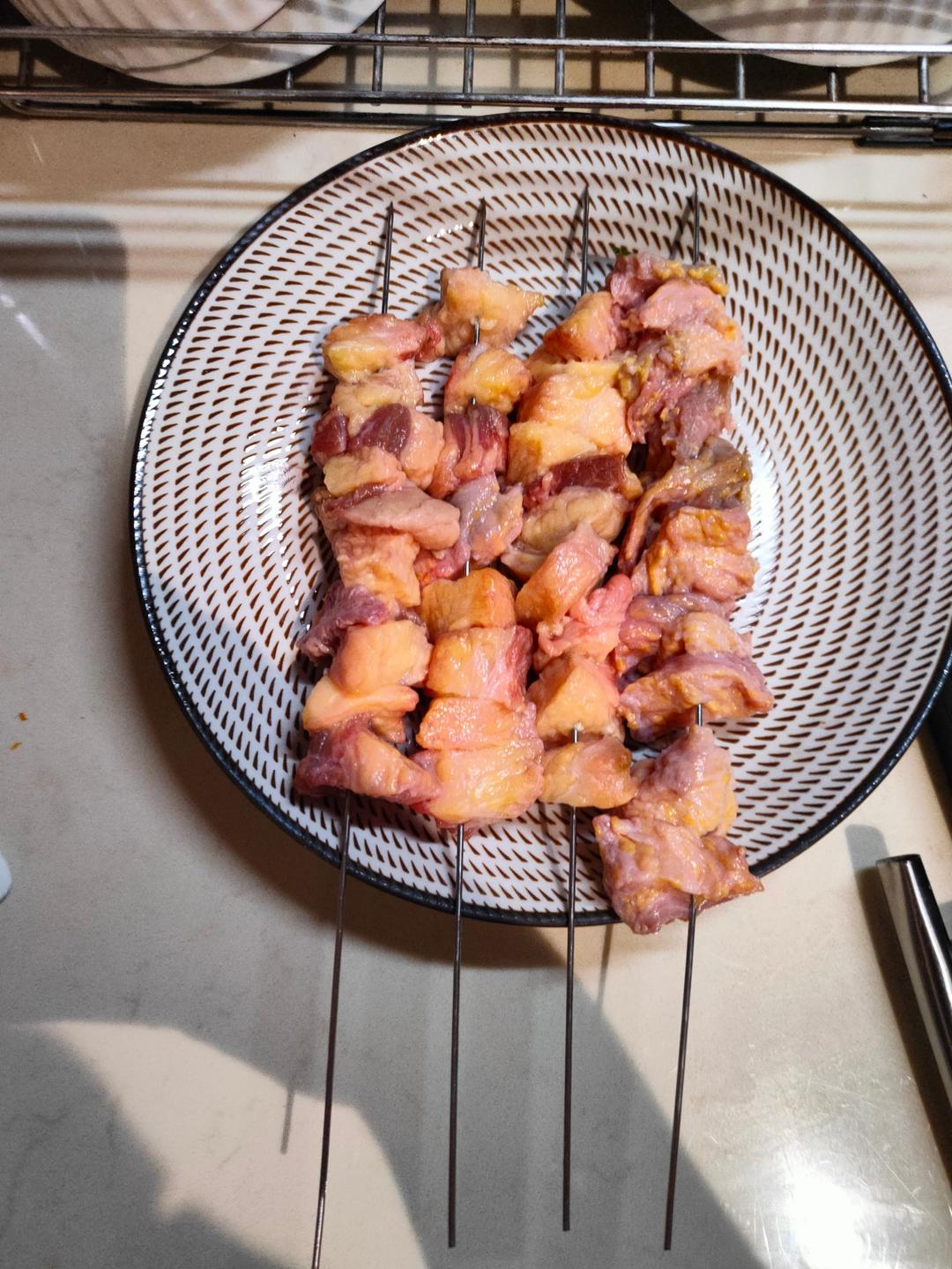 烤牛油串、脆骨串（烤箱版）