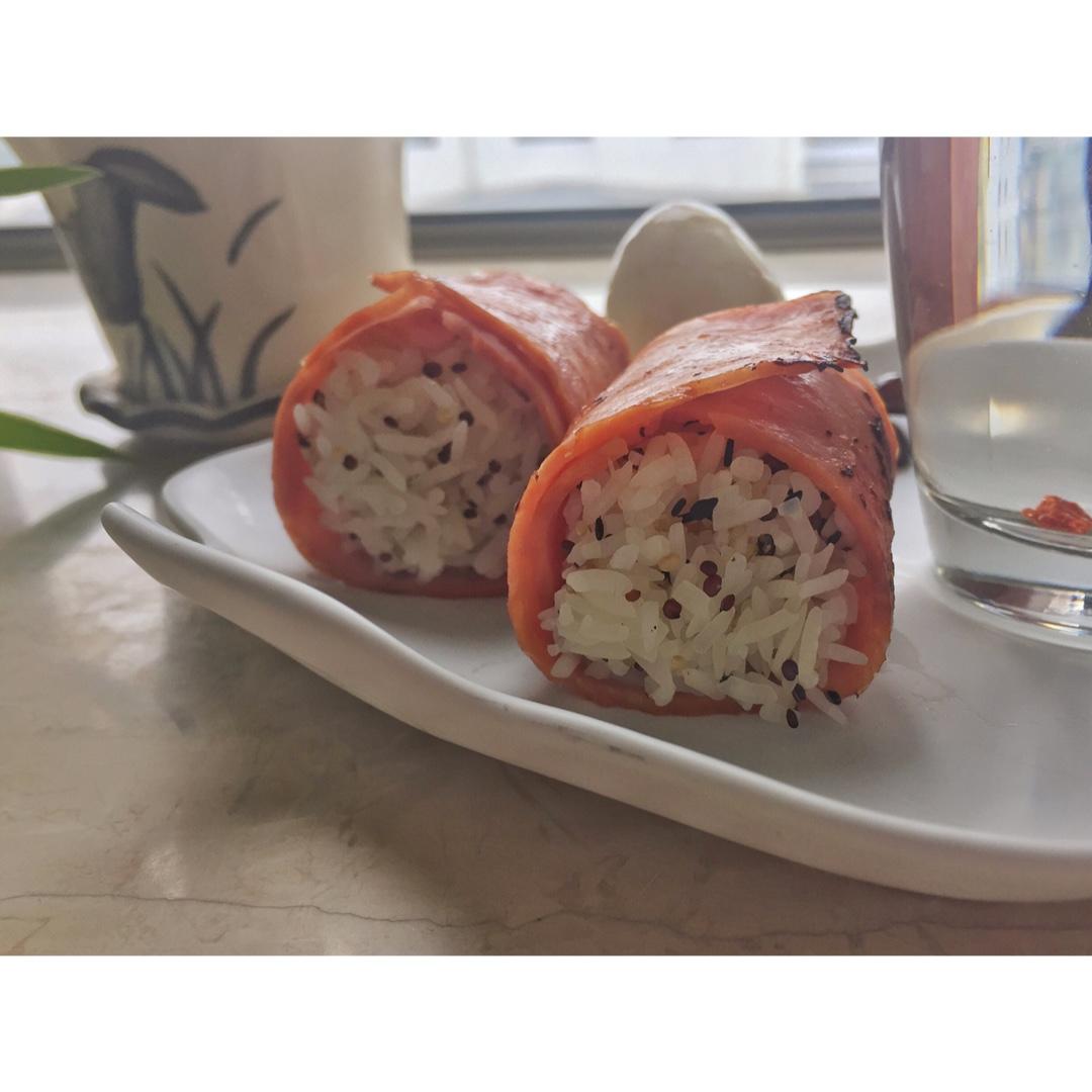 培根油菜饭团