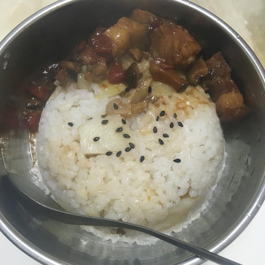 洋葱酥卤肉饭