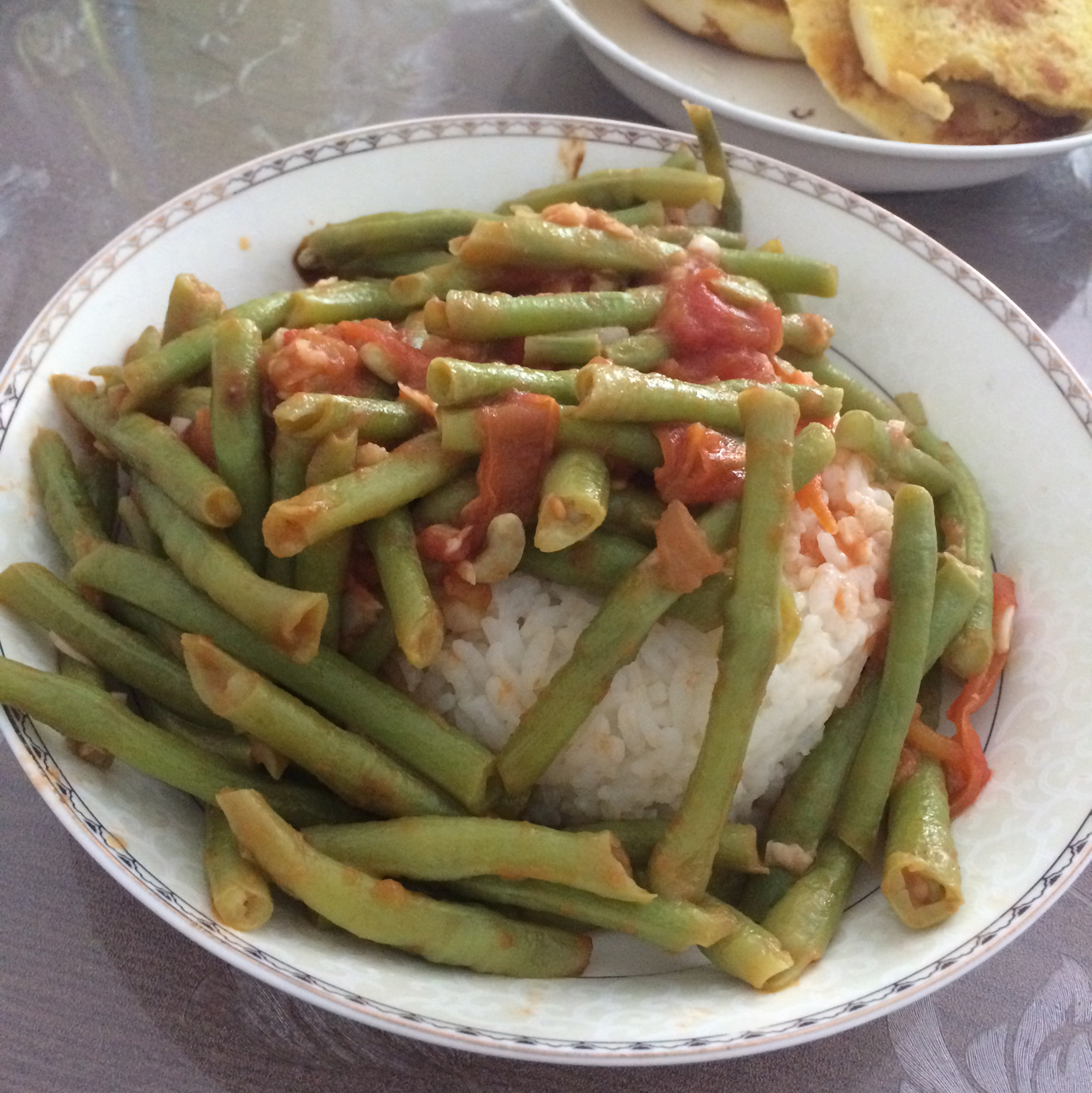 西红柿炒长豆角