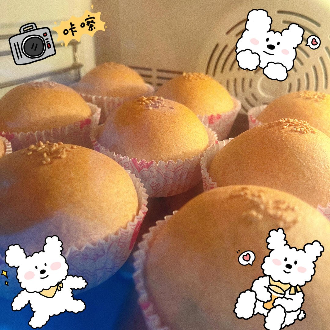 软软萌萌的紫米小面包