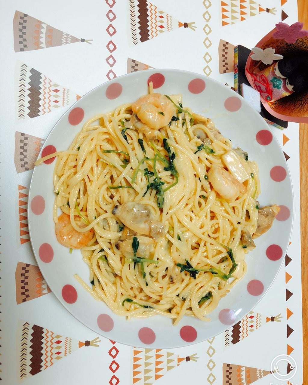 白汁蘑菇培根意粉