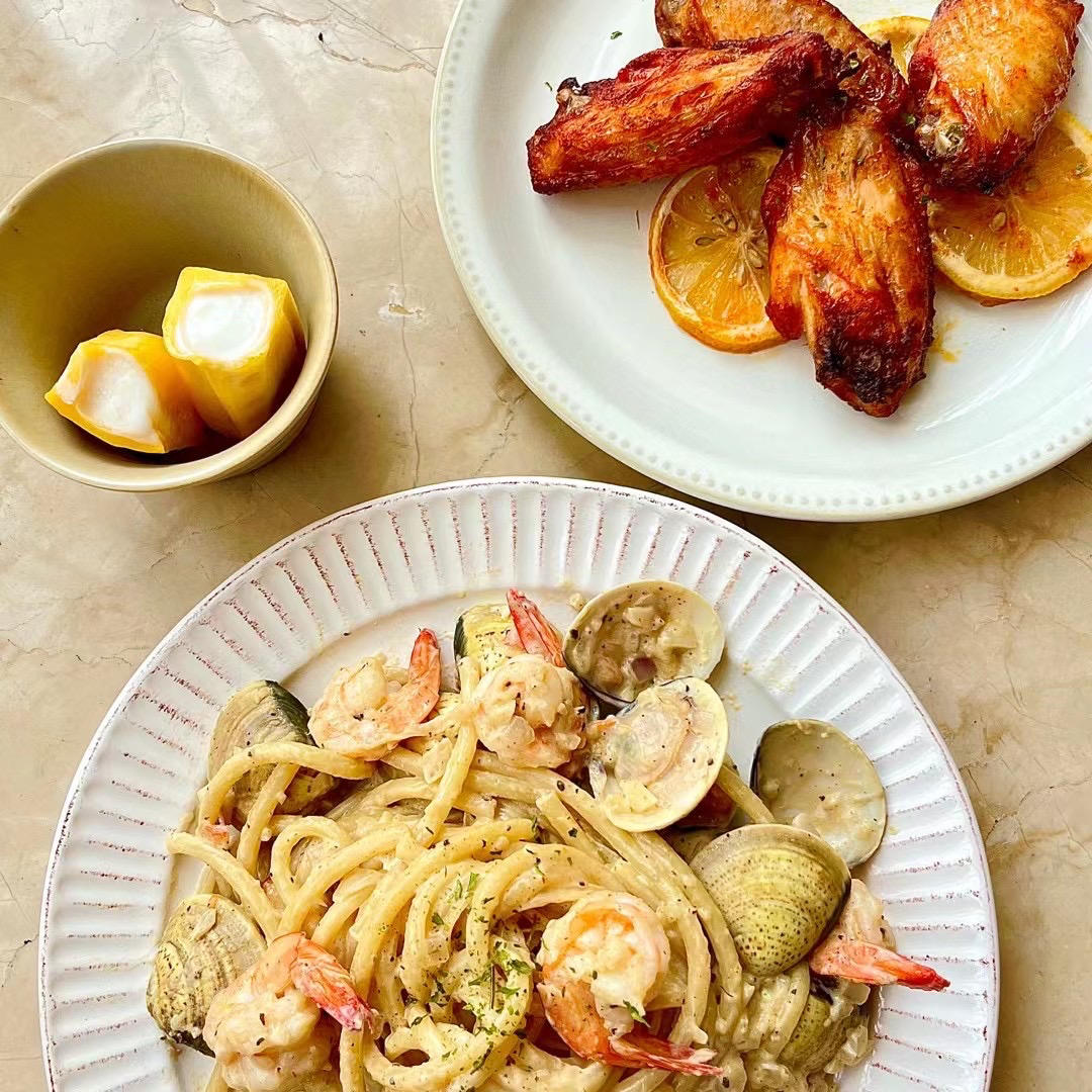 奶油蘑菇培根意大利面