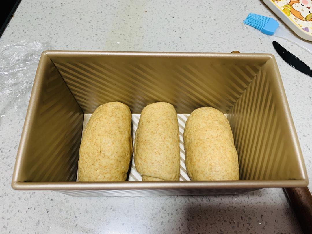 柔软拉丝的100%全麦麦片吐司（一次发酵）