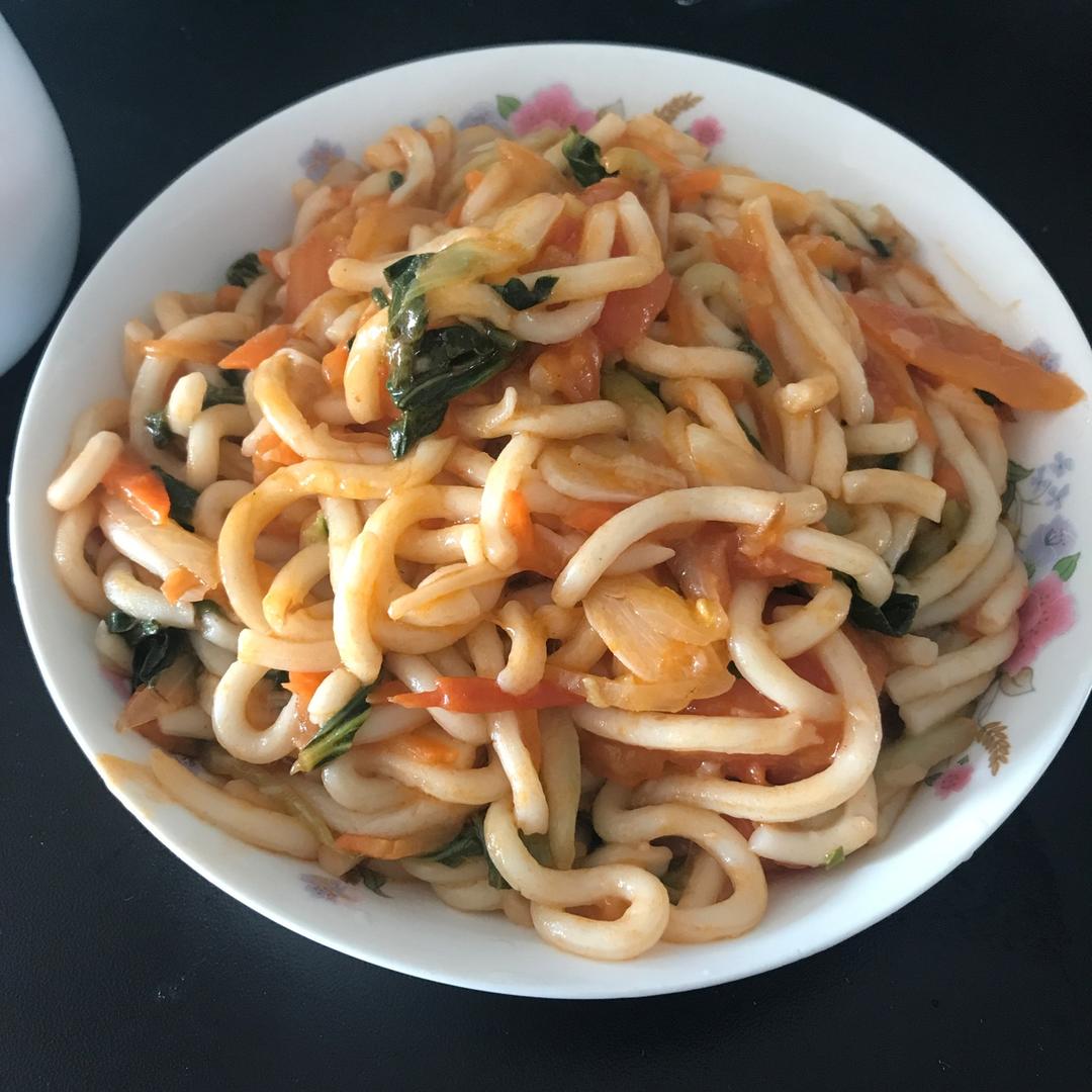 茄汁炒乌冬面