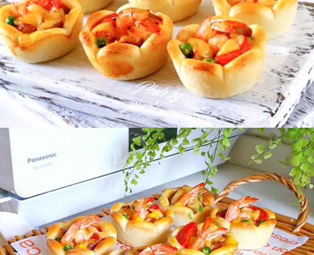 鲜虾花朵披萨塔~花朵披萨【松下蒸烤箱NU-JA102W】的做法